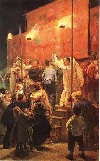 Viktor Vasnetsov Acrobats. Festival in a Paris suburb Germany oil painting art